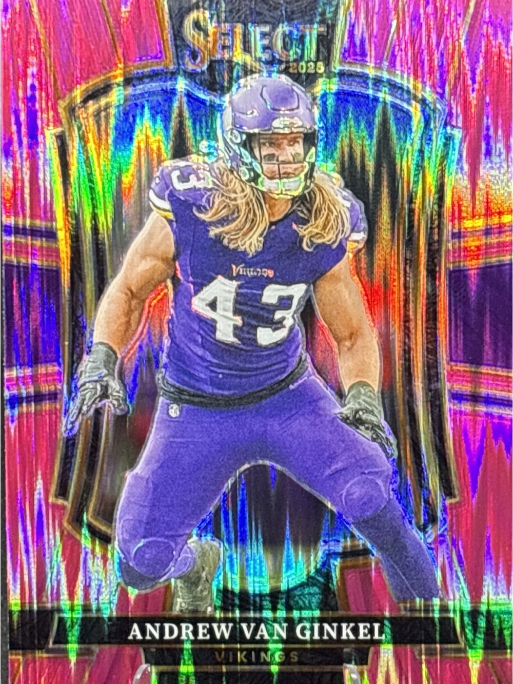 Panini Select Andrew Van Ginkel Holo Football Trading Card - Pink Parallel Prizm